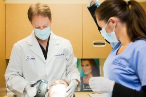 Dr. Sasportas with a hygienist 